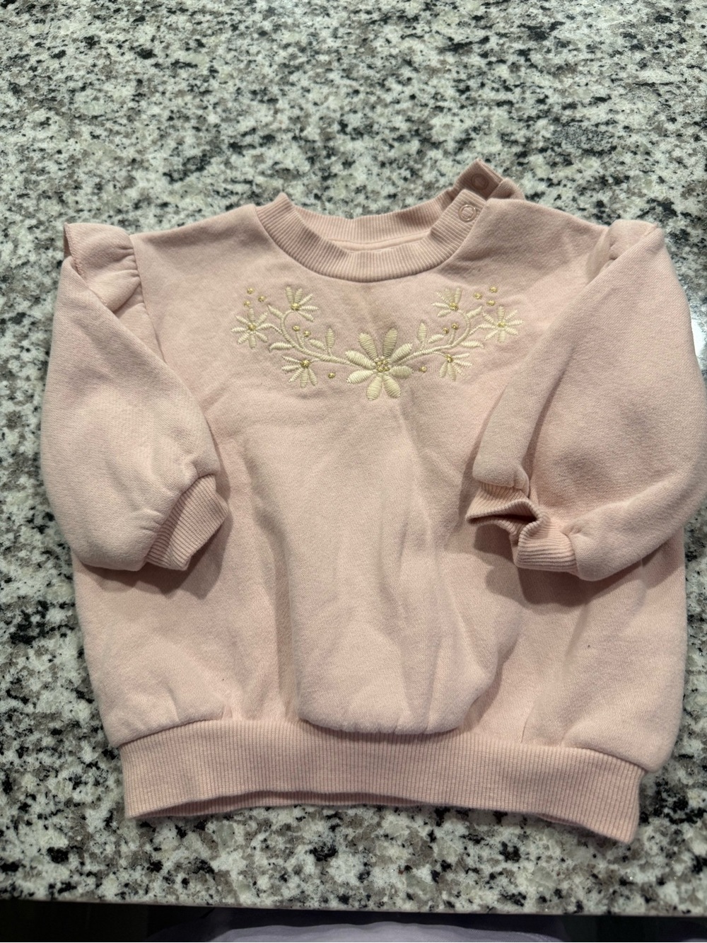 H&M Pale Pink Floral Embroidered Sweatshirt